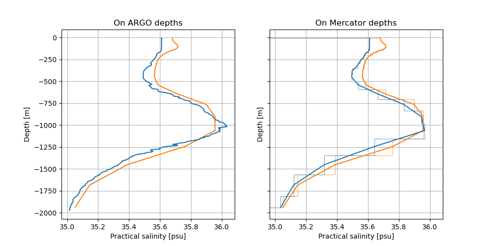 On ARGO depths, On Mercator depths